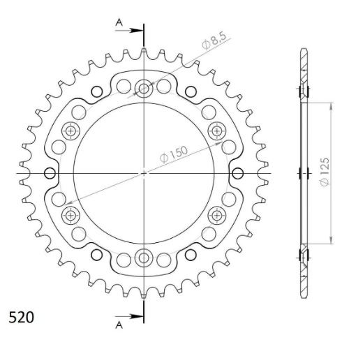 Зірка задня Supersprox RST-990:41 Gold