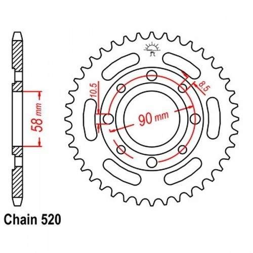 Зірка задня CHT JTM279.40