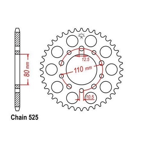 Зірка задня CHT JTM332.37