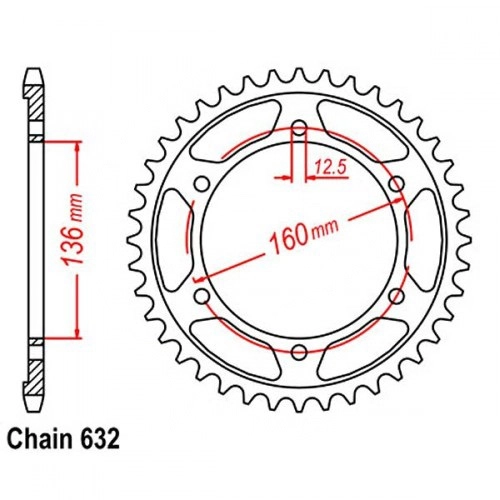 Зірка задня CHT JTM506.40
