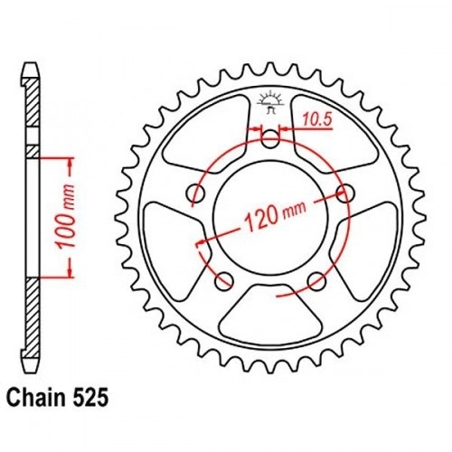 Зірка задня CHT JTM702.54