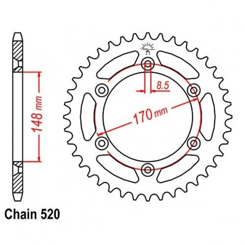 Зірка задня CHT JTM828.42