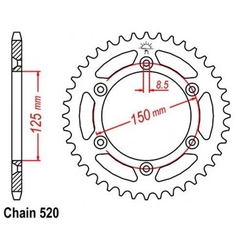 Зірка задня CHT JTM897.38