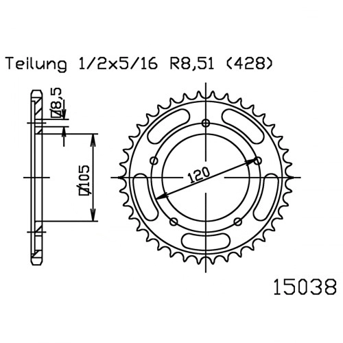 Зірка задня Esjot 15038.56