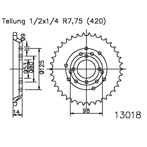 Зірка задня Esjot 50-13018.48