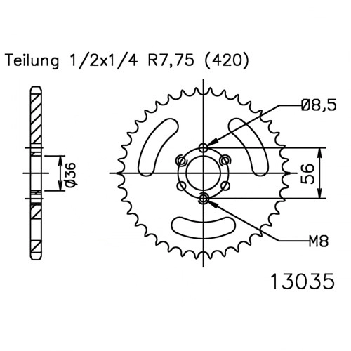 Зірка задня Esjot 50-13035.28