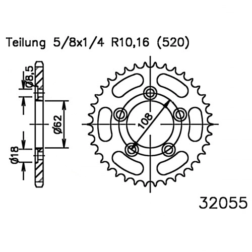 Зірка задня Esjot 50-32055-38