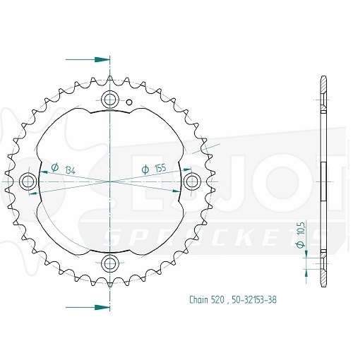 Зірка задня Esjot 50-32153.40