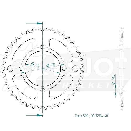 Зірка задня Esjot 50-32154.40