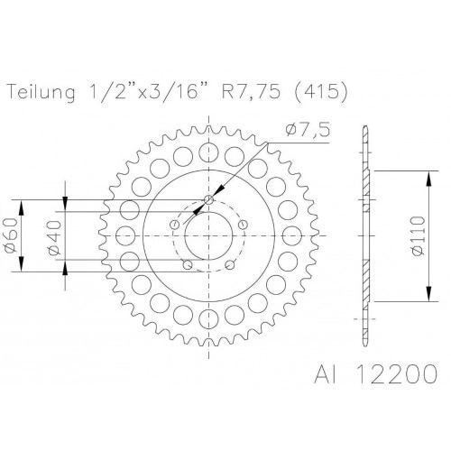 Зірка задня Esjot 51-12200.38 Silver