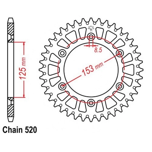 Зірка задня Grosskopf ALU289.51 E Gold