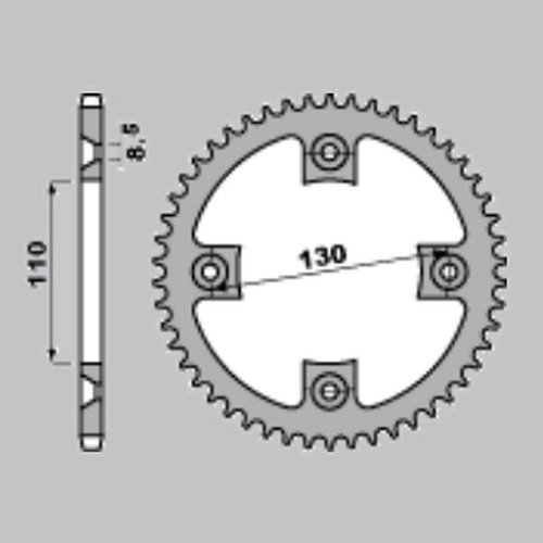 Зірка задня Grosskopf ALU4306.53 Black