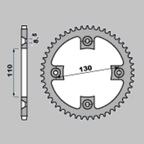 Зірка задня Grosskopf ALU4306.54 Black
