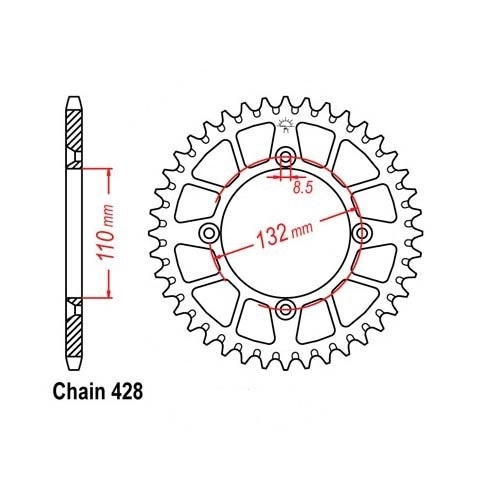 Зірка задня Grosskopf ALU4486.49 Black