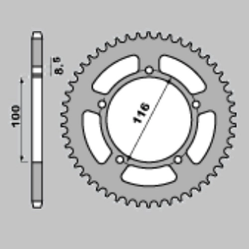 Зірка задня Grosskopf ALU464.51 Silver