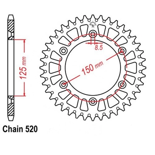 Зірка задня Grosskopf ALU899.52 Orange