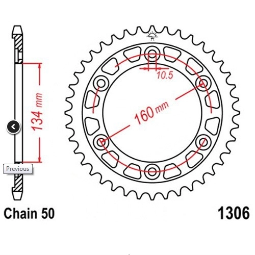 Зірка задня JT JTA1306.40