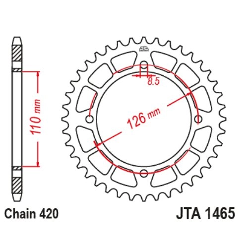 Звезда задняя JT JTA1465.47 Black