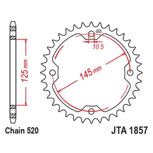 Звезда задняя JT JTA1857.38 Black