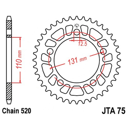 Звезда задняя JT JTA75.44