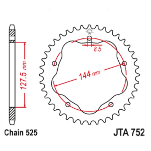 Зірка задня JT JTA752.38 1