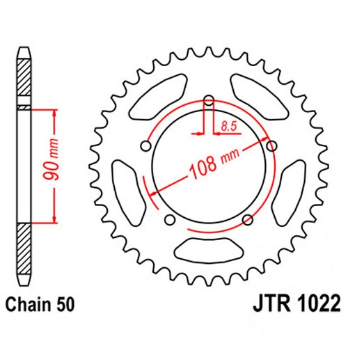 Зірка задня JT JTR1022.42
