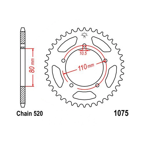 Зірка задня JT JTR1075.39