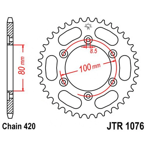 Зірка задня JT JTR1076.52