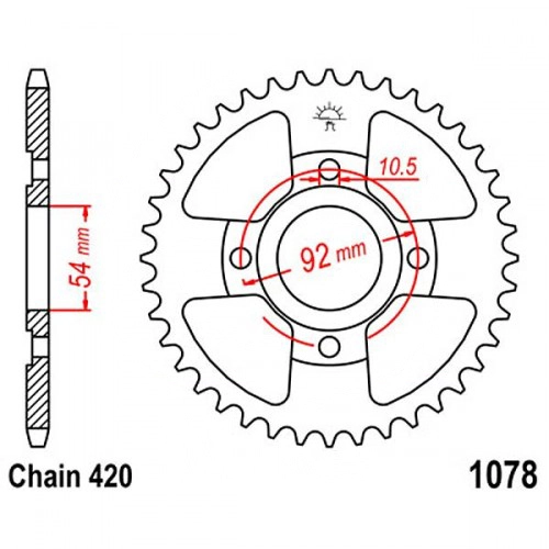 Зірка задня JT JTR1078.47