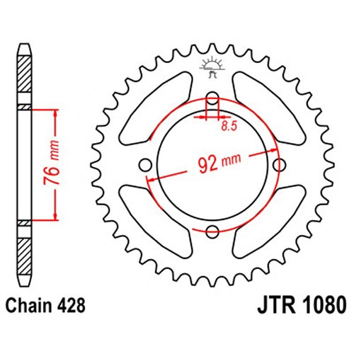 Зірка задня JT JTR1080.39
