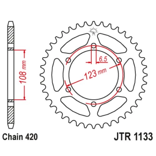 Звезда задняя JT JTR1133.59