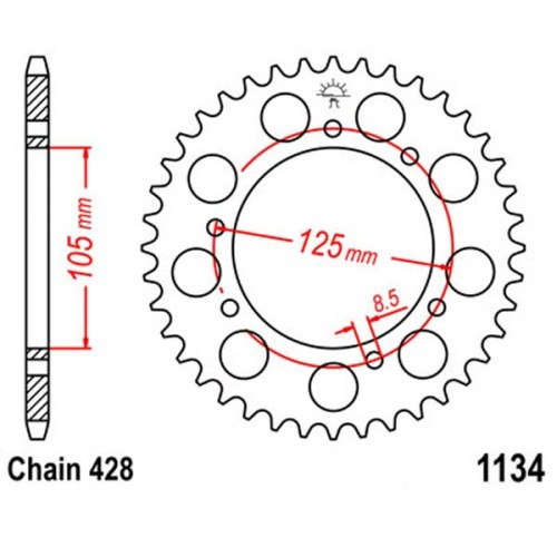 Зірка задня JT JTR1134.50