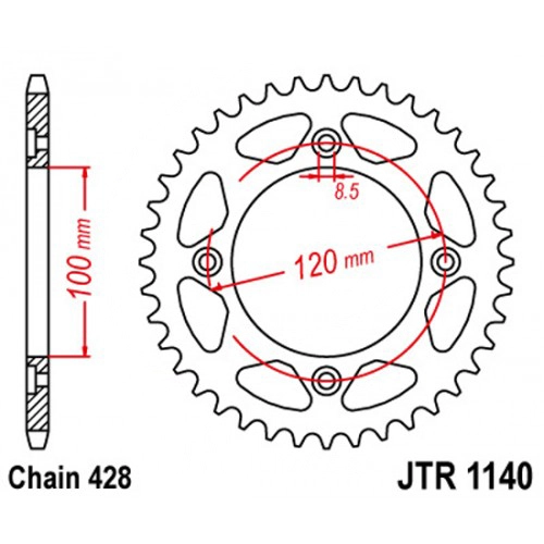 Зірка задня JT JTR1140.63