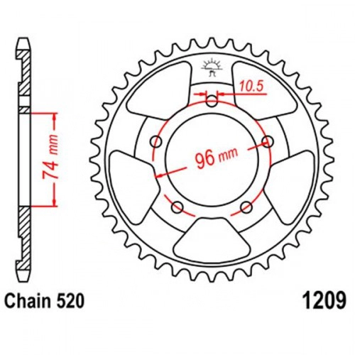 Зірка задня JT JTR1209.41