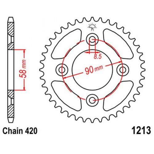 Зірка задня JT JTR1213.37