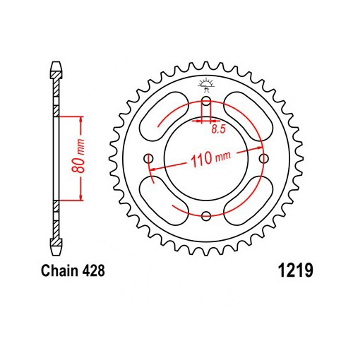 Зірка задня JT JTR1219.42