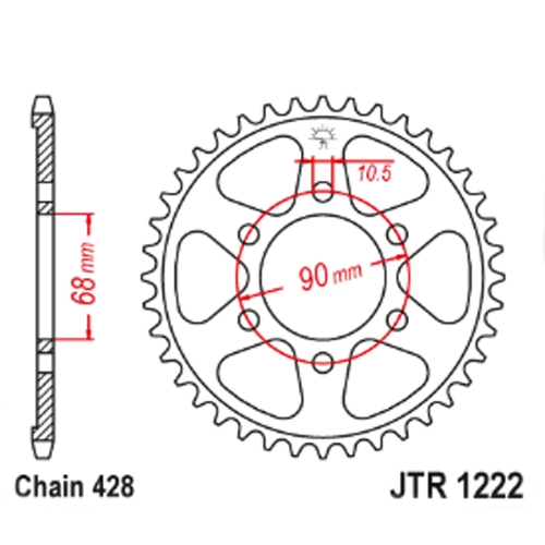 Зірка задня JT JTR1222.47