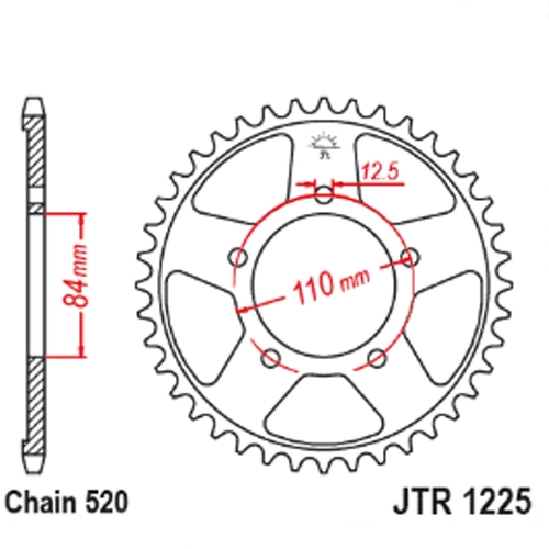 Зірка задня JT JTR1225.36