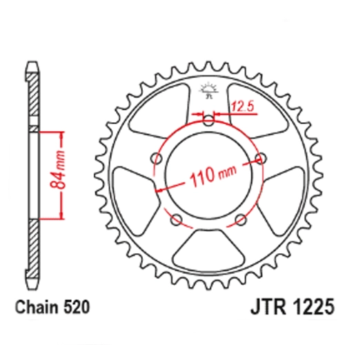 Зірка задня JT JTR1225.40