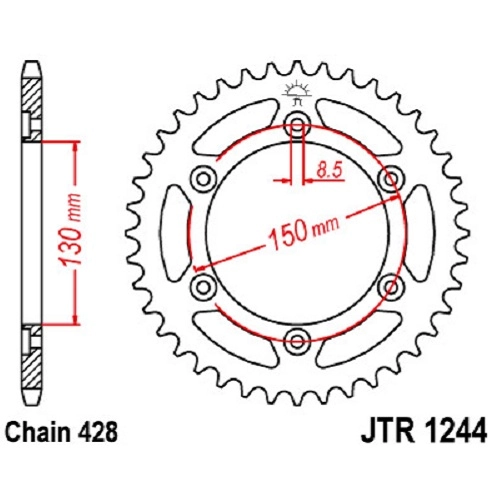 Зірка задня JT JTR1244.52