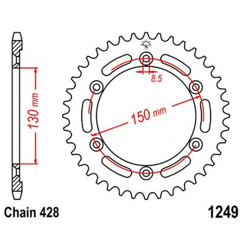 Зірка задня JT JTR1249.51