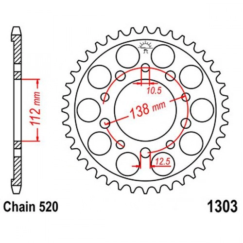 Зірка задня JT JTR1303.43