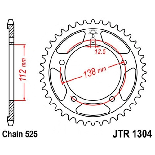 Зірка задня JT JTR1304.38
