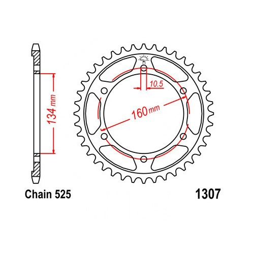 Зірка задня JT JTR1307.43