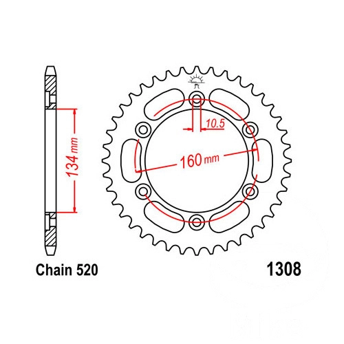 Зірка задня JT JTR1308.40