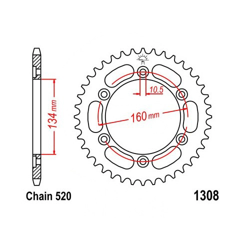 Зірка задня JT JTR1308.42