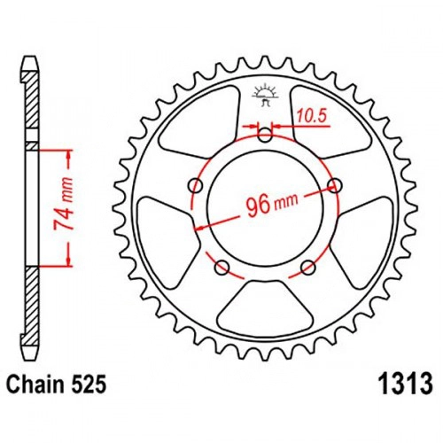 Зірка задня JT JTR1313.42