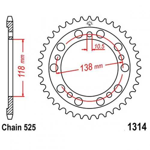Зірка задня JT JTR1314.39