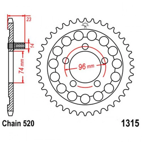 Зірка задня JT JTR1315.40
