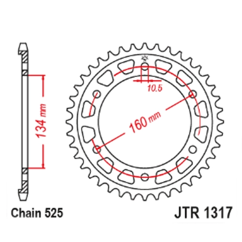 Зірка задня JT JTR1317.43